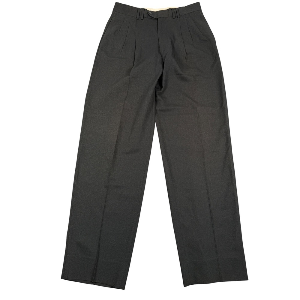 Valentino Uomo 32X32 Dress Pants Mens gray speckles Pleated Wool Made in Italy